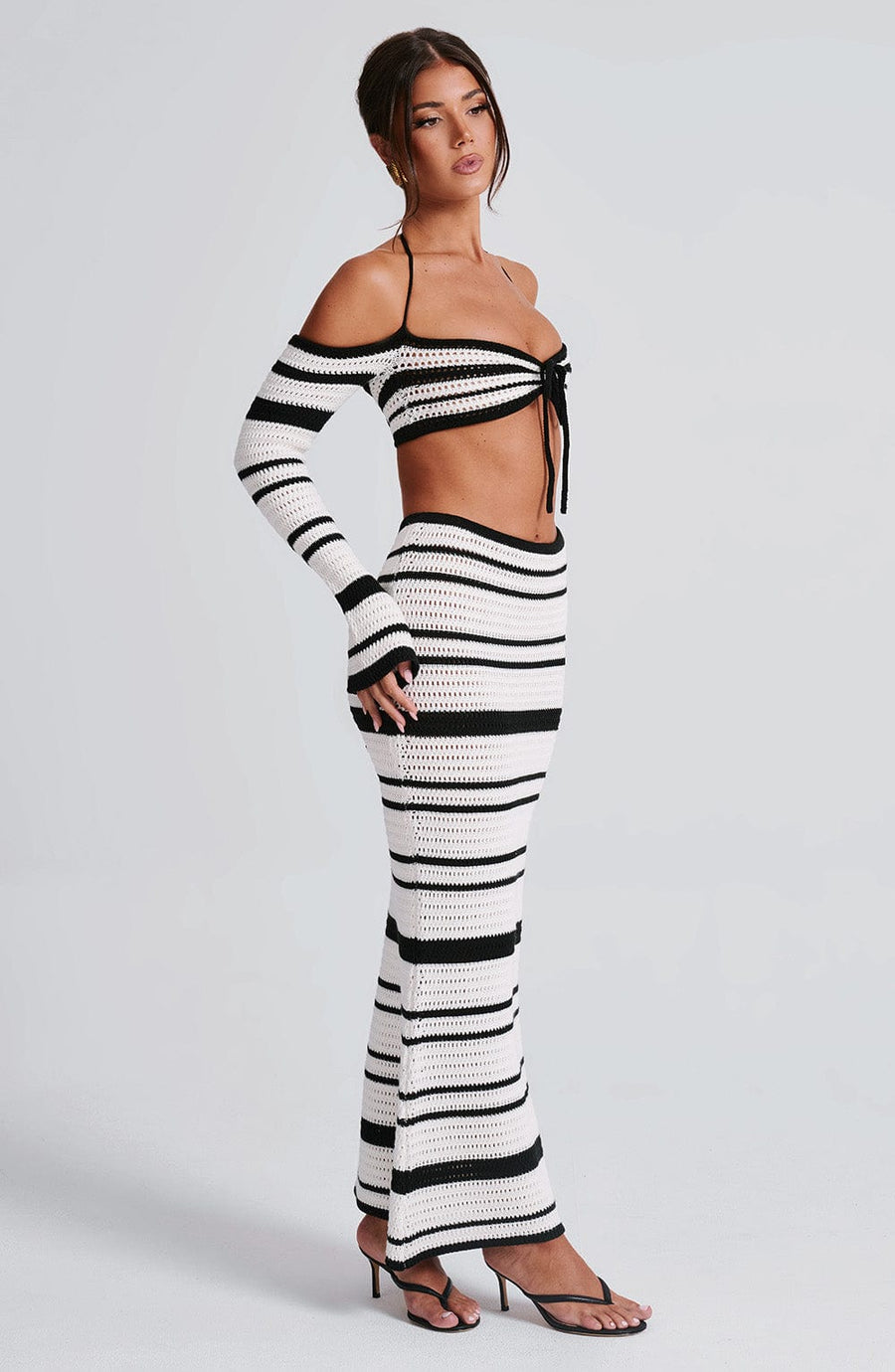 Sophia Black and White Maxi Summer Skirt