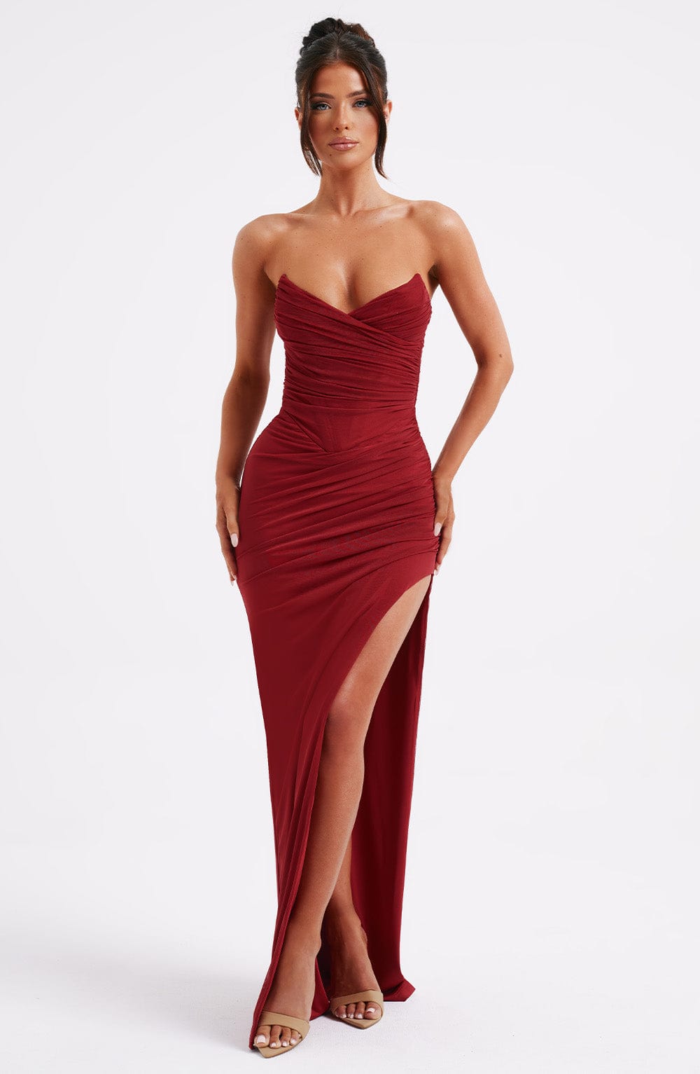 Giovanna Wine Colored Maxi Dress in XS - image 6