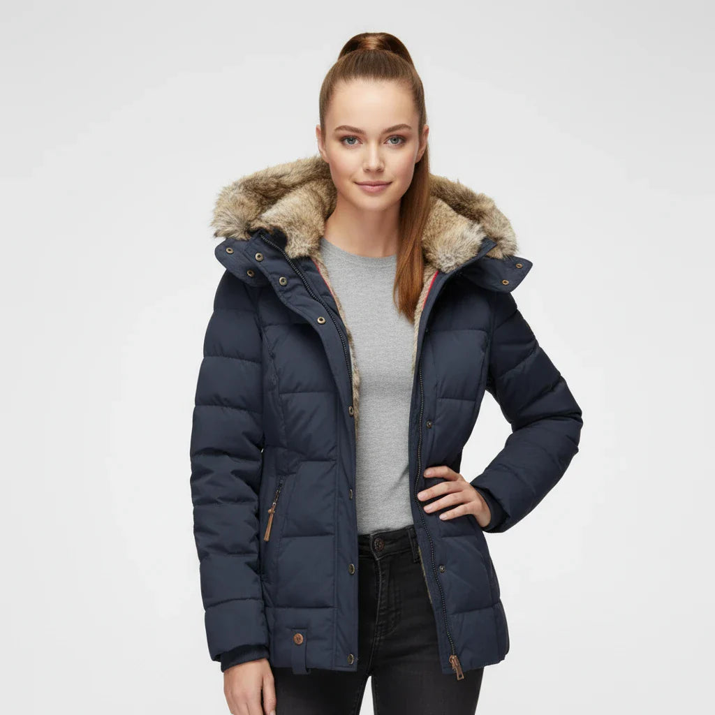 Quilted Puffer Jacket with Hood for in Black - image 7