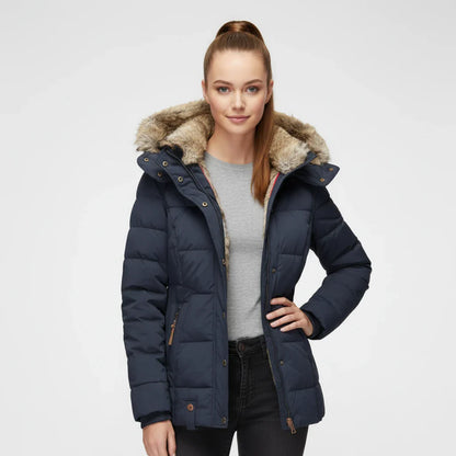 Quilted Puffer Jacket with Hood for in Black - image 7