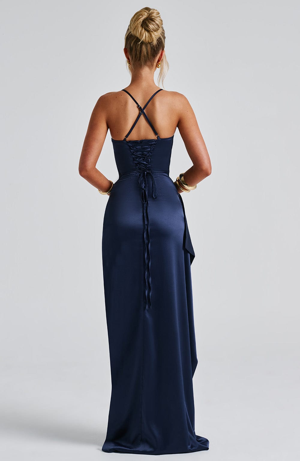 Maxi Dress in Navy by Helen in XS - detail view