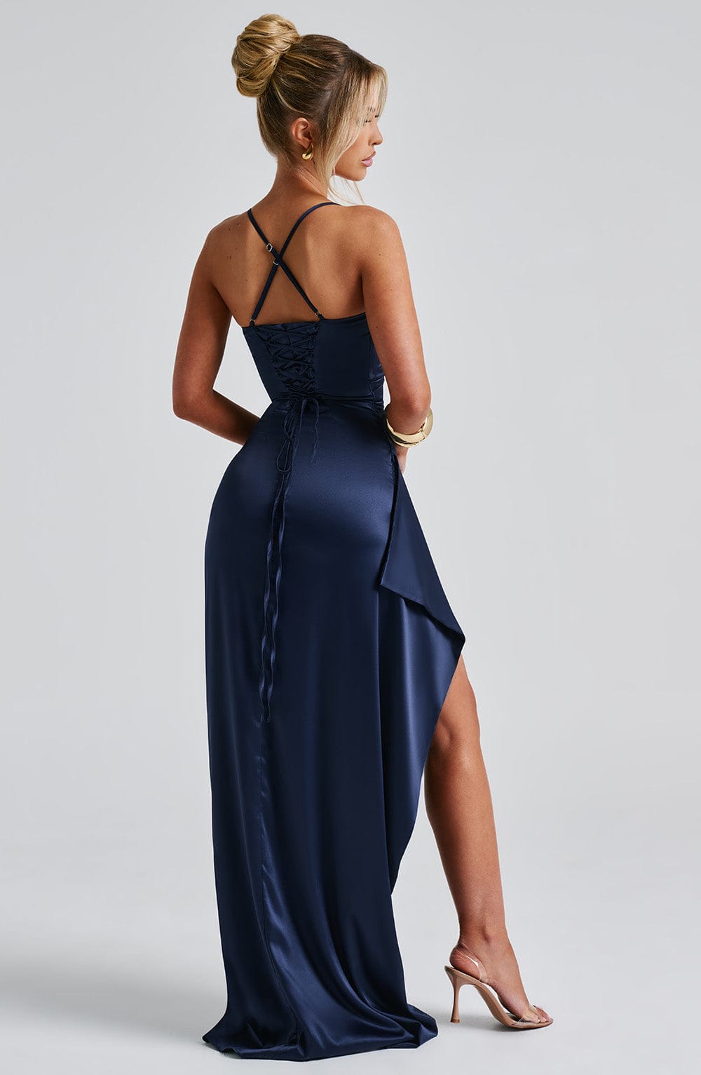 Maxi Dress in Navy by Helen in XS - side view