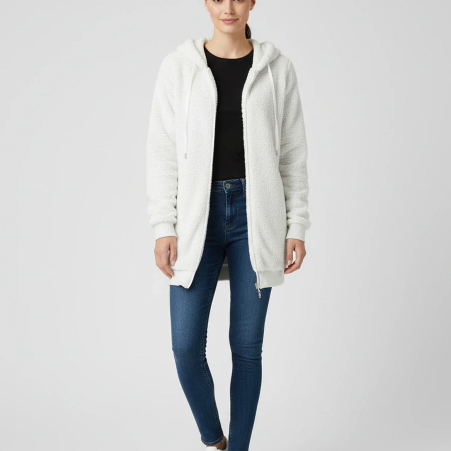 Luvrefashion | Ladies' Zip Up Hooded Sweater in Black - image 8