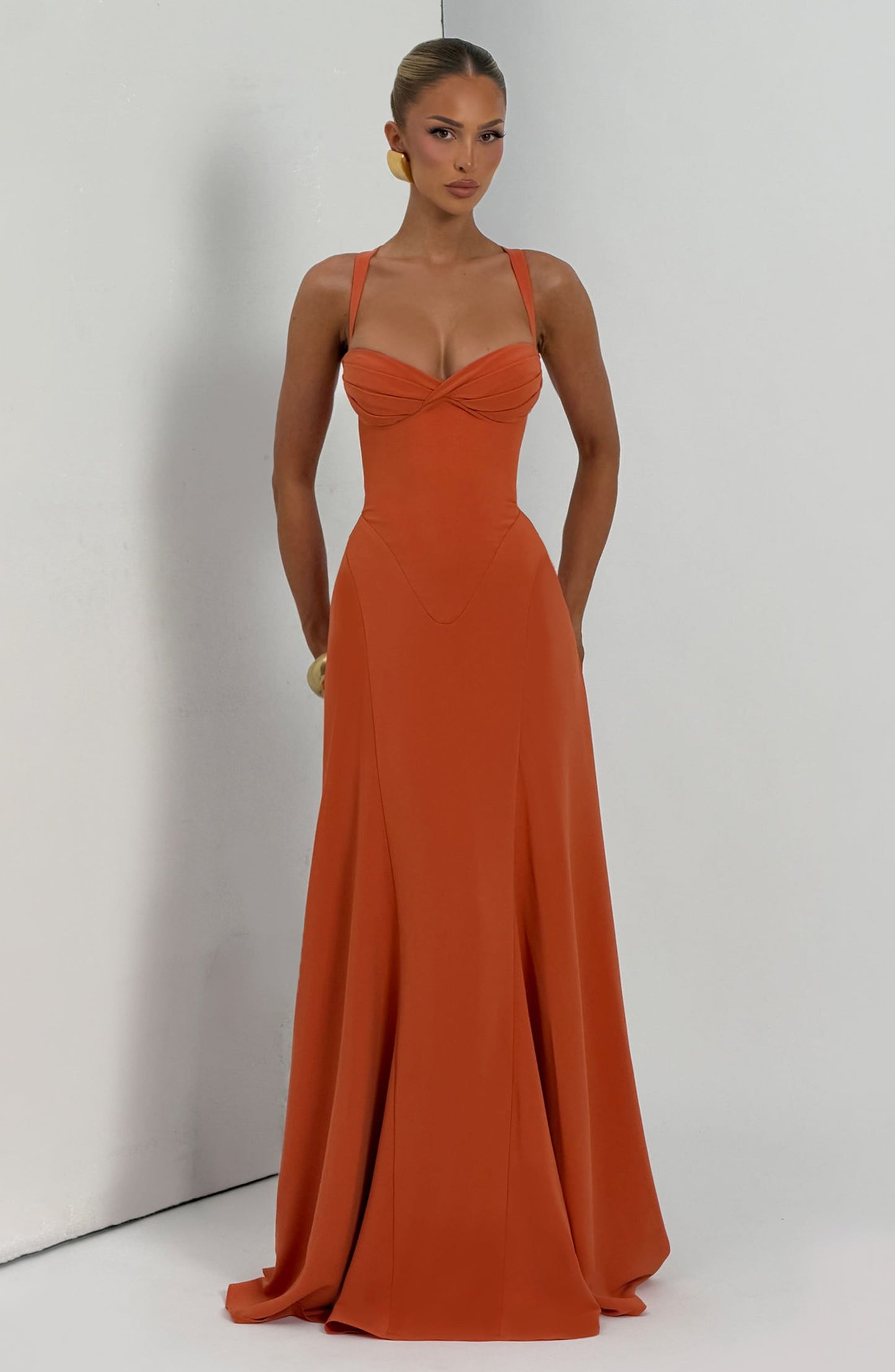 Samantha Maxi Summer Dress - Burnt Orange