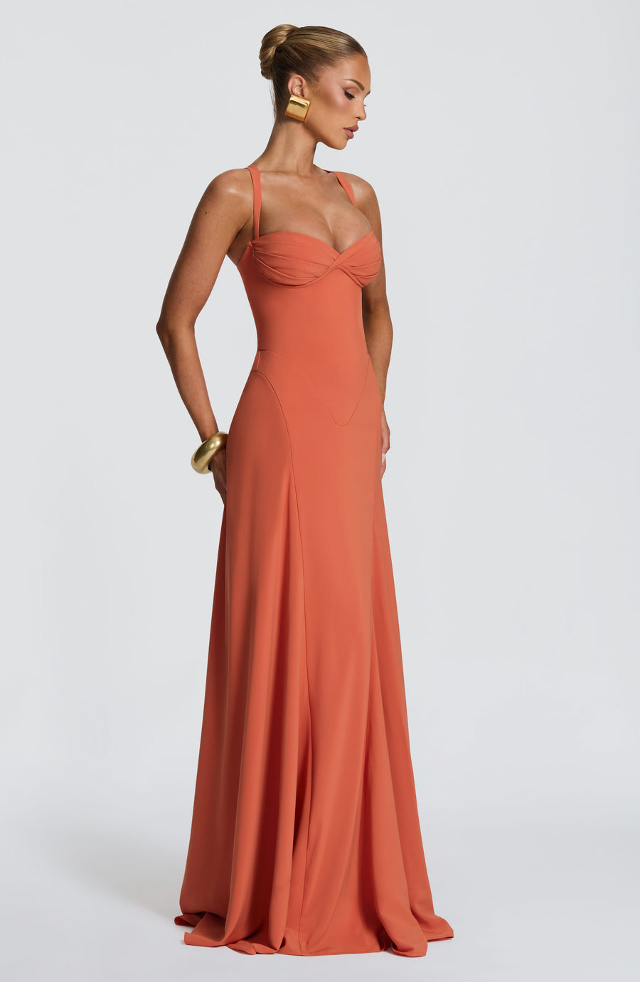 Samantha Maxi Summer Dress - Burnt Orange