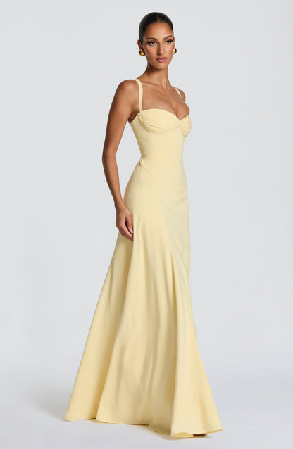 Chloe Lemon Maxi Summer Dress