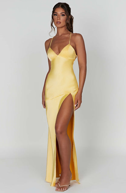 Chloe Lemon Maxi Sundress - Perfect for Summer