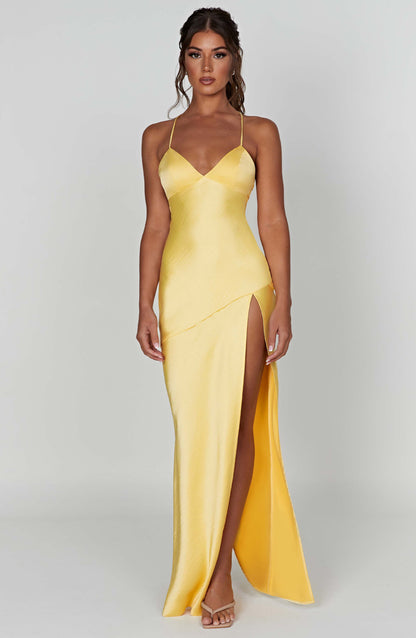 Chloe Lemon Maxi Sundress - Perfect for Summer