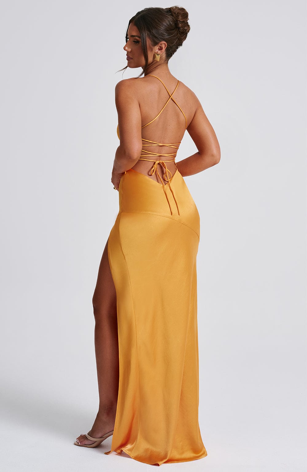 Isobel Tangerine Maxi Dress in XS - styled look
