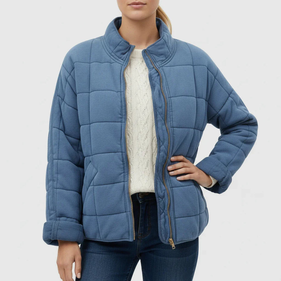 Luvrefashion | Ladies' Quilted Flight Jacket in Green - styled look