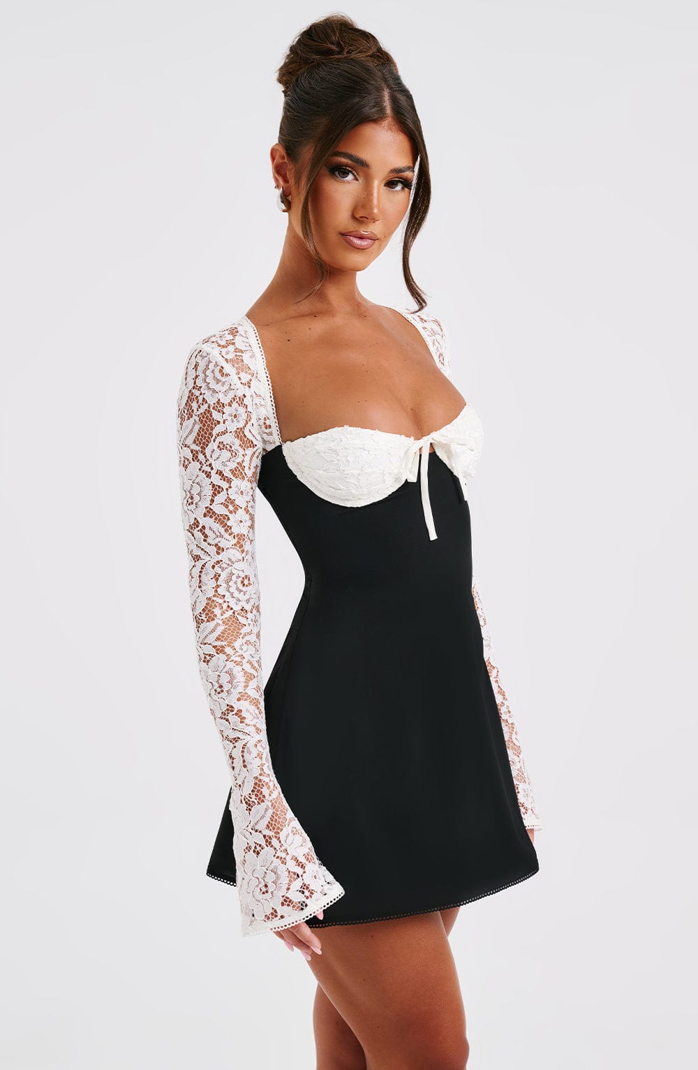 Jacinta Black and White Mini Dress in XS - image 11