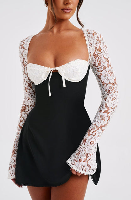 Jacinta Black and White Mini Dress in XS - image 6
