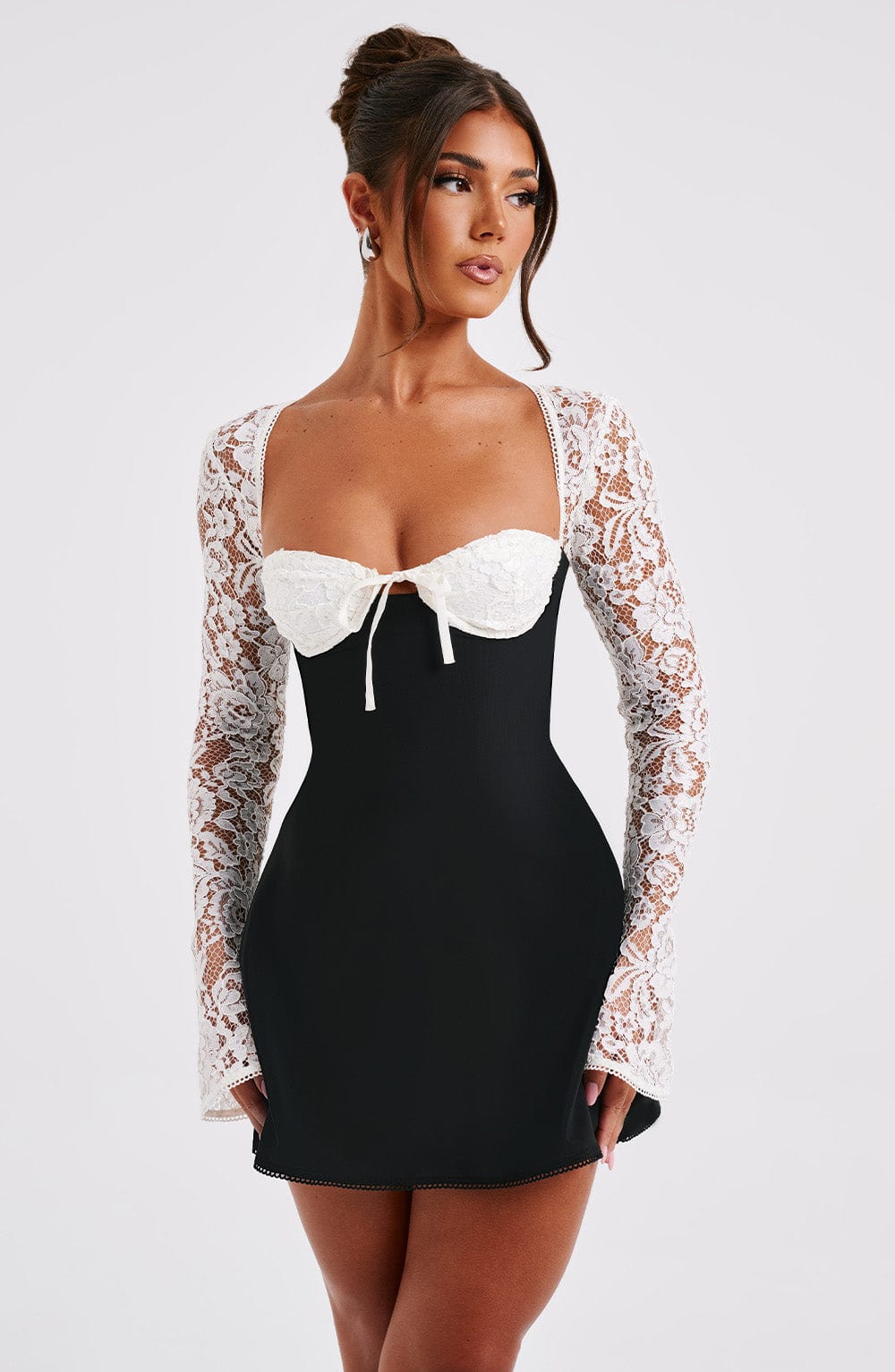 Jacinta Black and White Mini Dress in XS - image 10