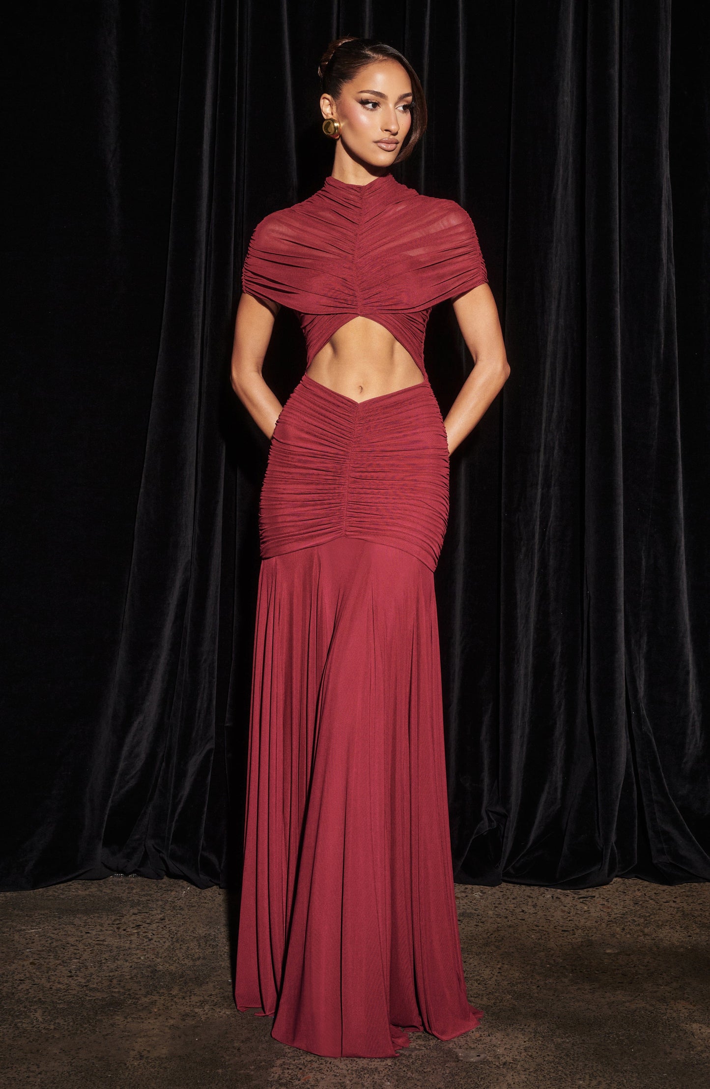 Sophia Burgundy Maxi Summer Dress