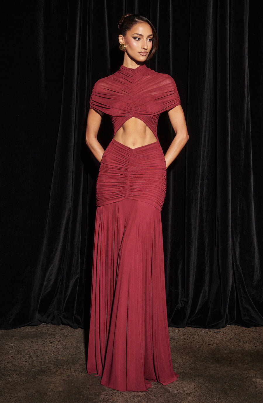 Sophia Burgundy Maxi Summer Dress