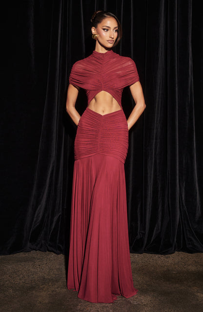 Sophia Burgundy Maxi Summer Dress