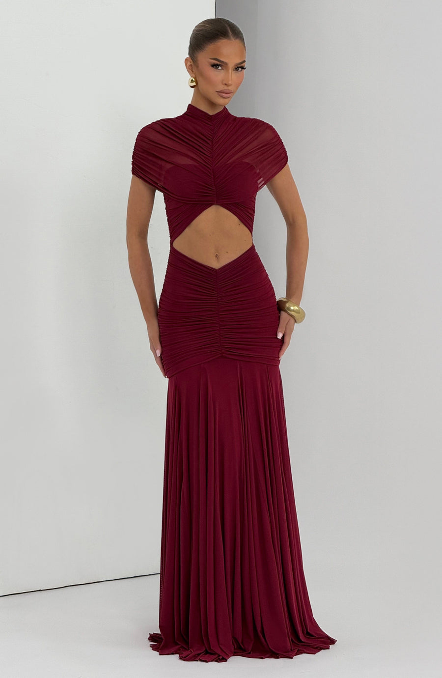 Sophia Burgundy Maxi Summer Dress