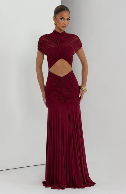 Sophia Burgundy Maxi Summer Dress