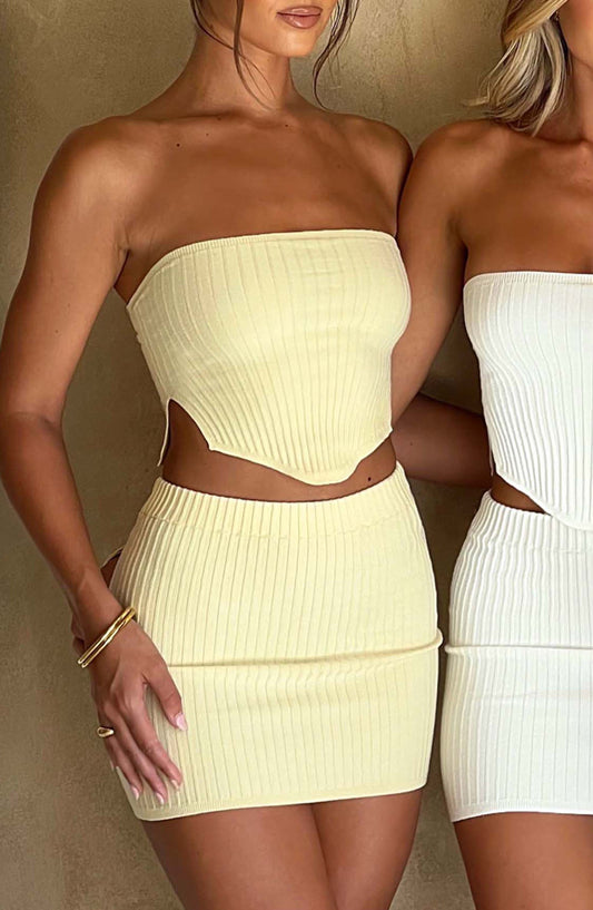 Sophia Lemon Mini Skirt for Summer