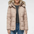 Quilted Puffer Jacket with Hood for Women