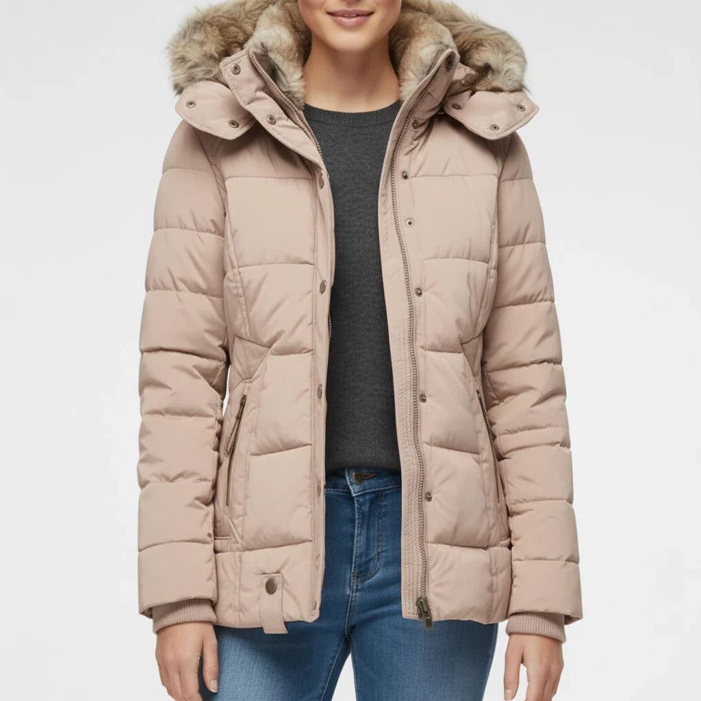 Quilted Puffer Jacket with Hood for in Black - image 9