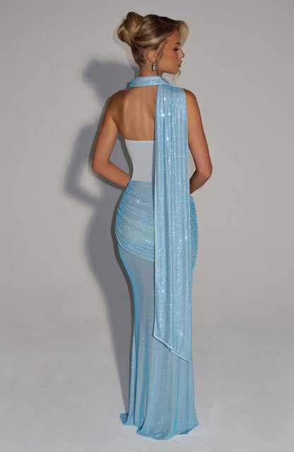 Isabella Aqua Maxi Summer Dress