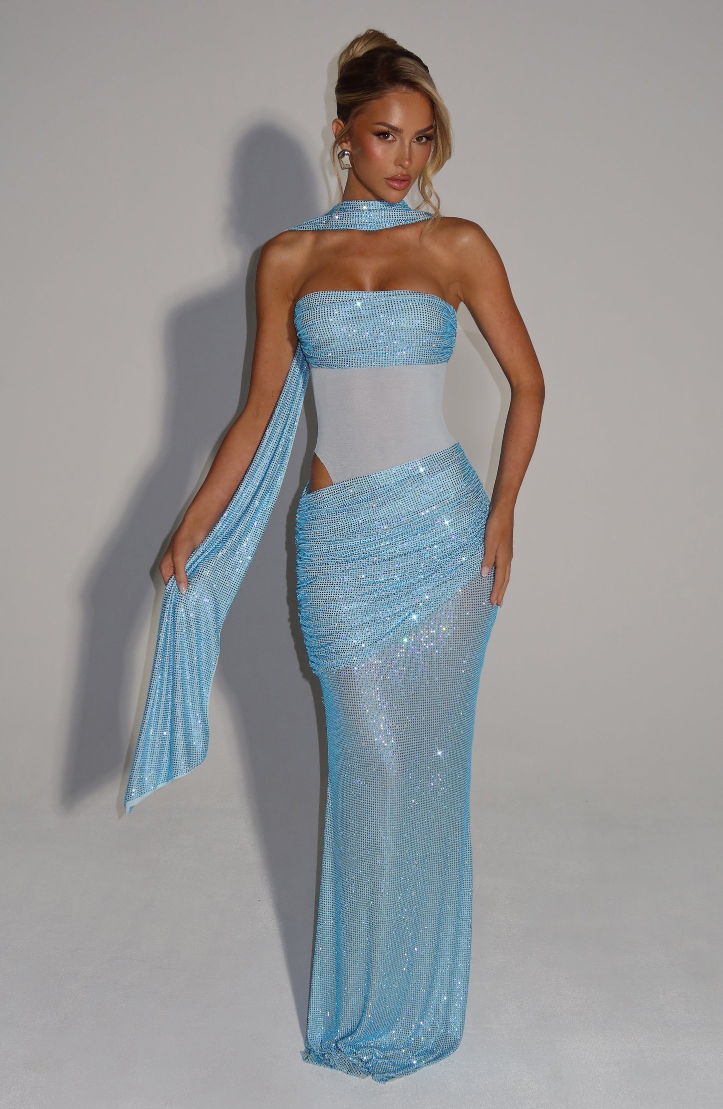 Isabella Aqua Maxi Summer Dress