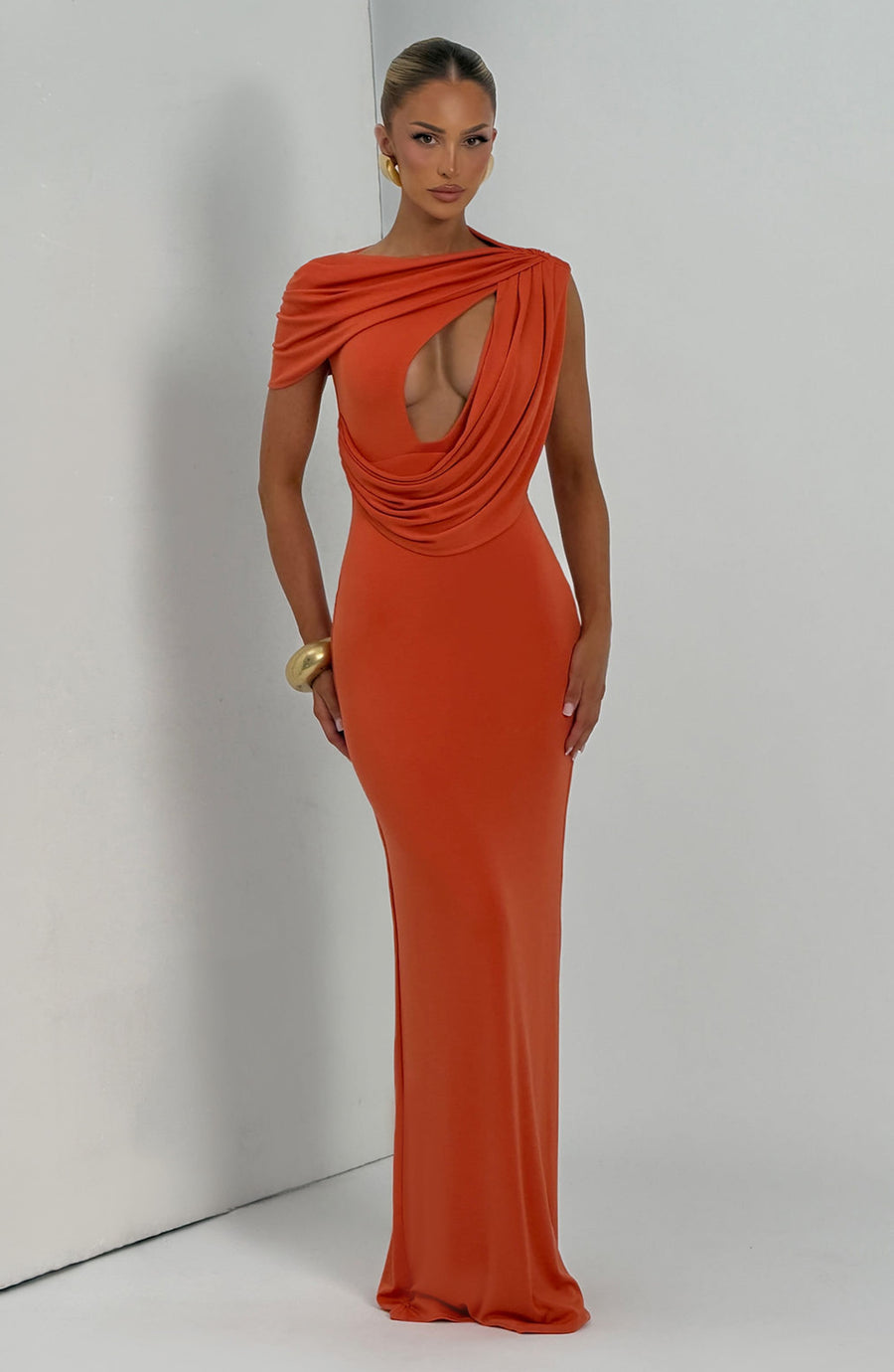 Sienna Maxi Summer Dress in Burnt Orange