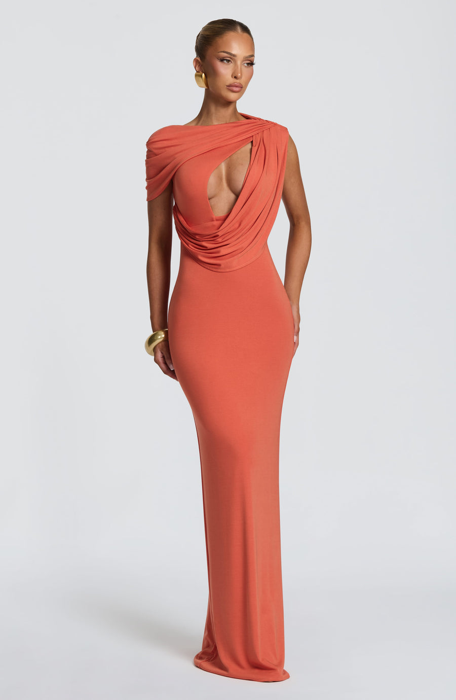 Sienna Maxi Summer Dress in Burnt Orange