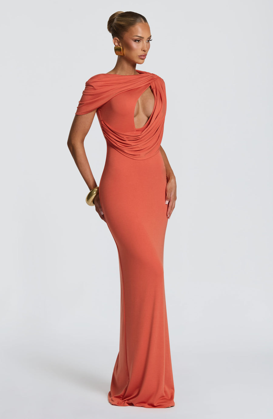 Sienna Maxi Summer Dress in Burnt Orange