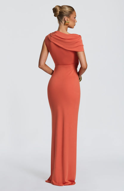Sienna Maxi Summer Dress in Burnt Orange
