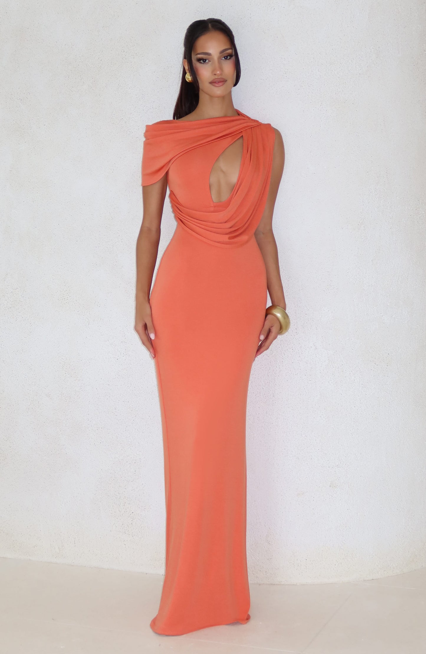 Sienna Maxi Summer Dress in Burnt Orange
