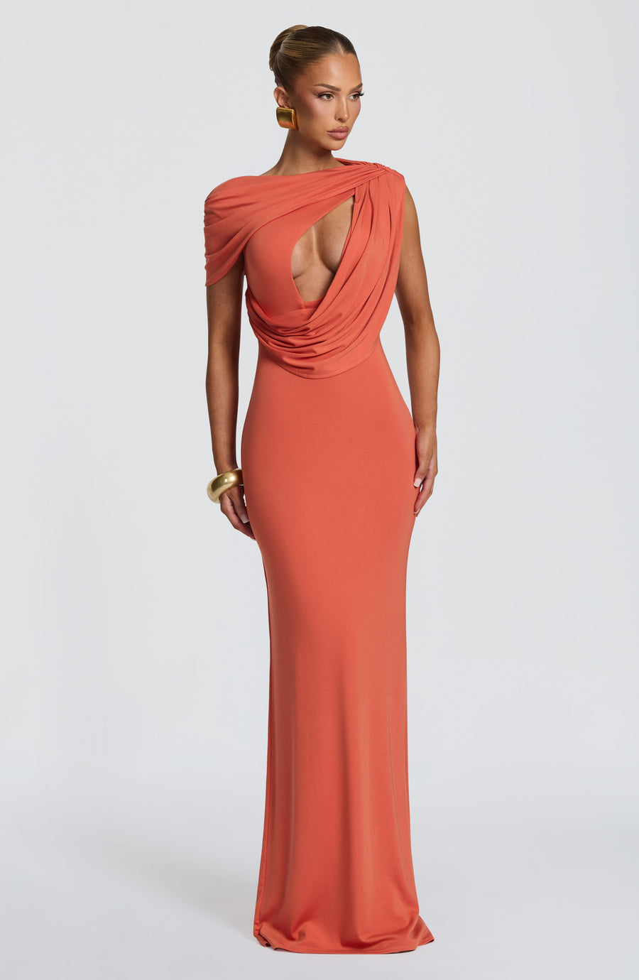 Sienna Maxi Summer Dress in Burnt Orange