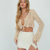 Black Ruched High Waist Faux Leather Mini Skort - Off White
