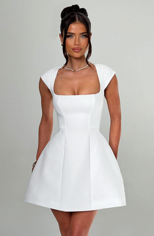 Ivory Lena Mini Dress in XS - front view