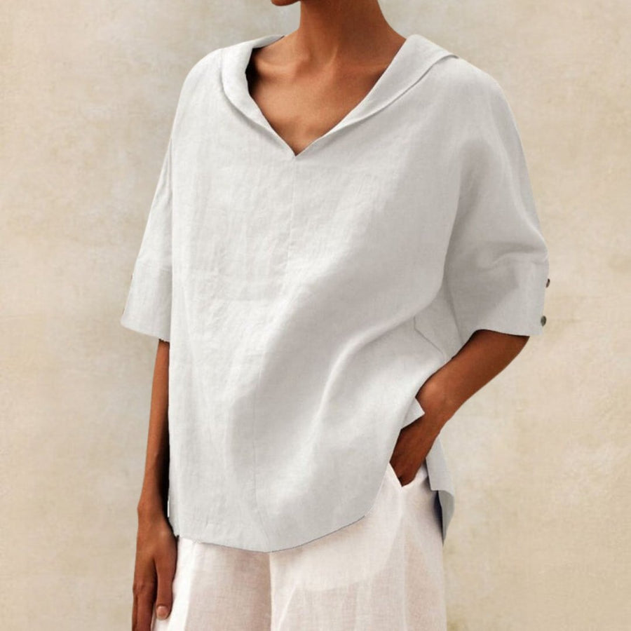 Luvrefashion | Lena Casual V Neck Shirt for Effortless Style in Green - image 6