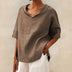 Lena | Women's Casual V-Neck Shirt for Effortless Style - Khaki