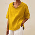 Lena | Women's Casual V-Neck Shirt for Effortless Style - Yellow