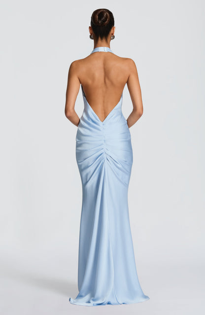 Sophia Maxi Summer Dress in Glacier Blue