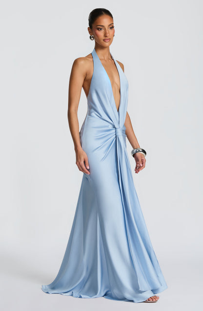 Sophia Maxi Summer Dress in Glacier Blue