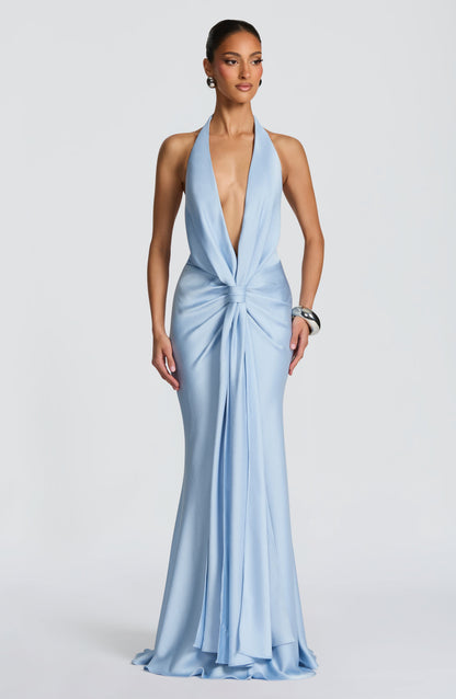 Sophia Maxi Summer Dress in Glacier Blue