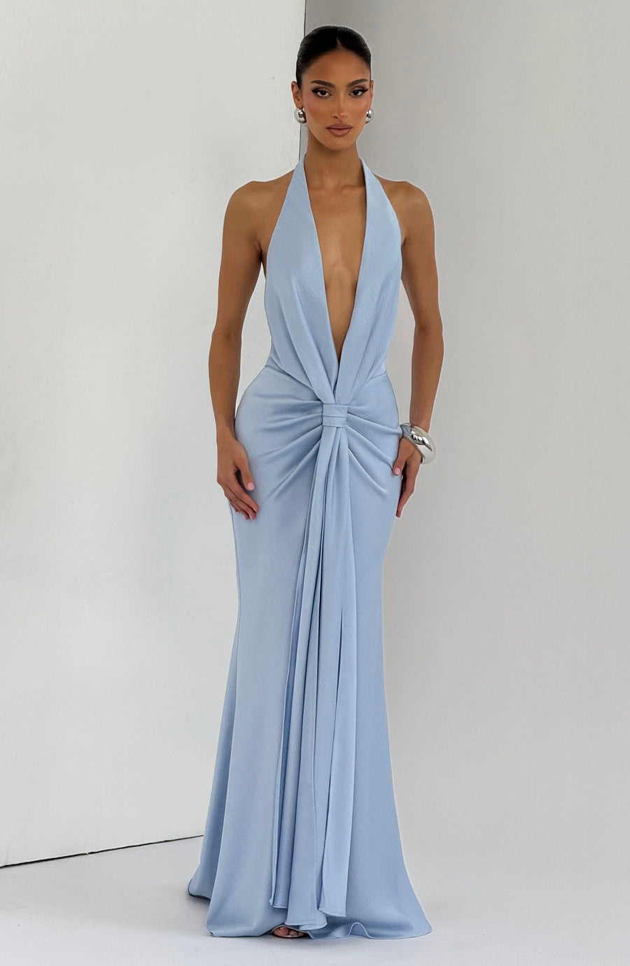 Sophia Maxi Summer Dress in Glacier Blue