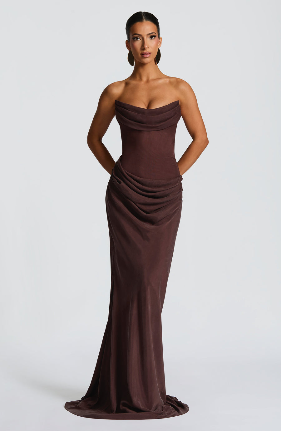 Sophia Maxi Summer Dress in Plum Brown