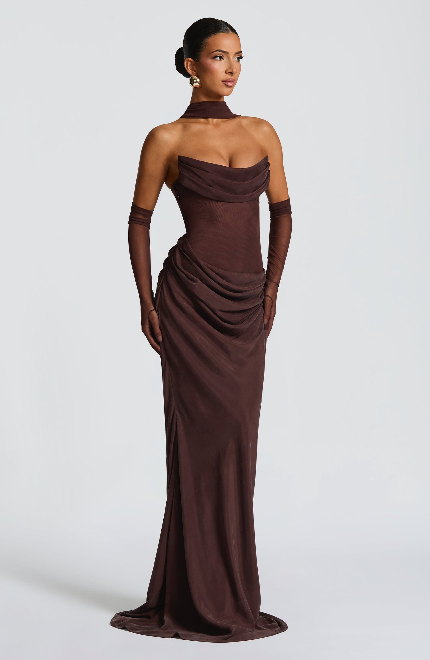 Sophia Maxi Summer Dress in Plum Brown