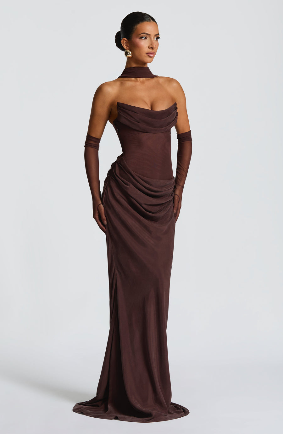 Sophia Maxi Summer Dress in Plum Brown