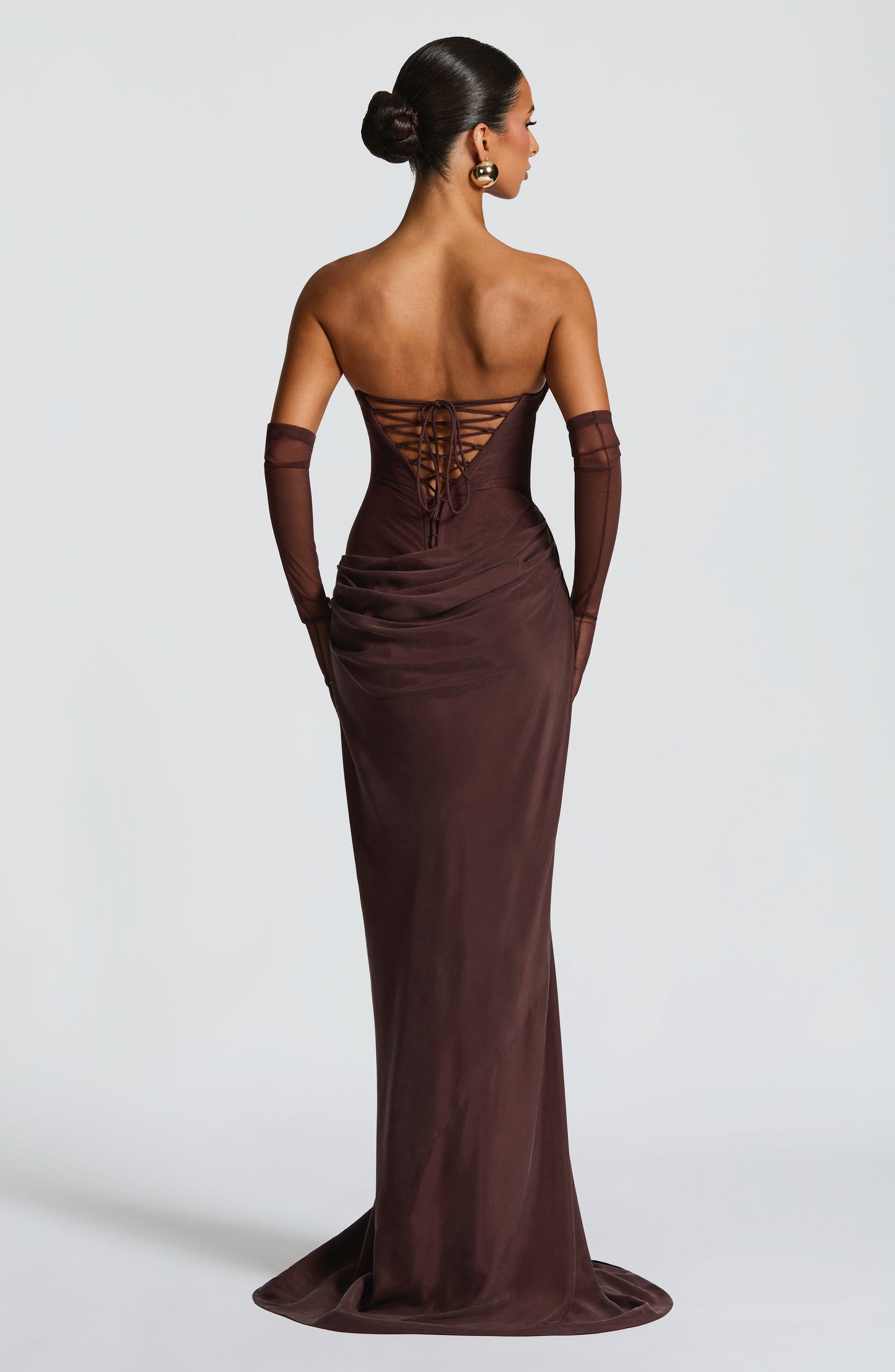 Sophia Maxi Summer Dress in Plum Brown