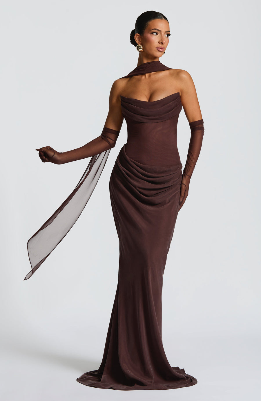 Sophia Maxi Summer Dress in Plum Brown