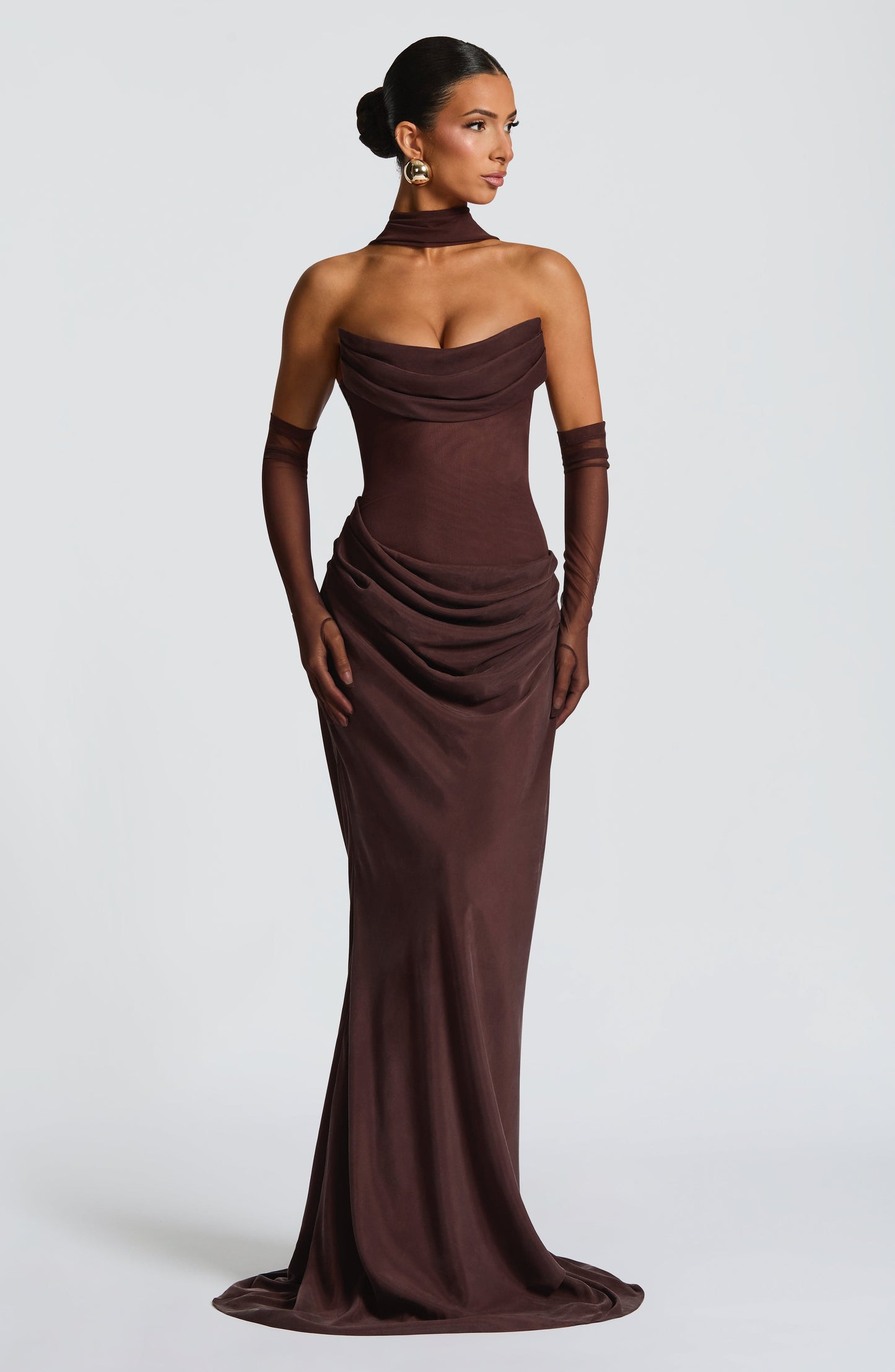 Sophia Maxi Summer Dress in Plum Brown