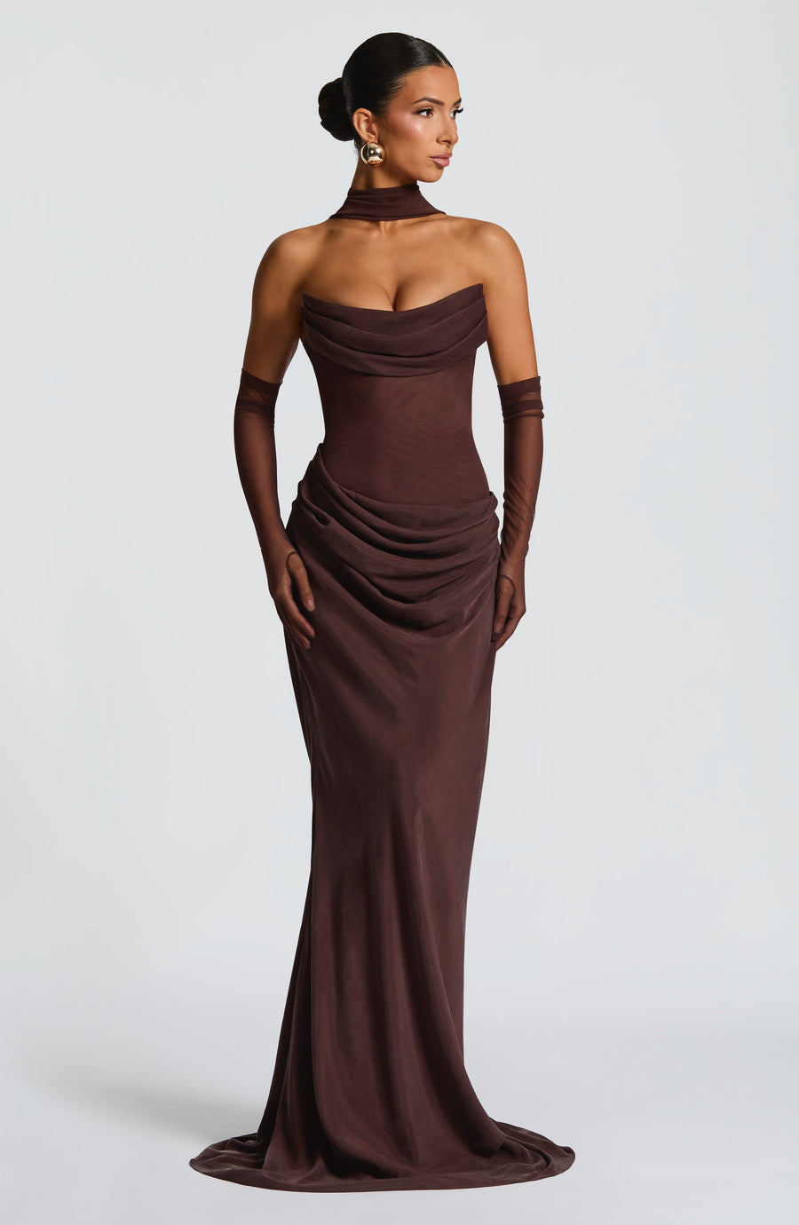 Sophia Maxi Summer Dress in Plum Brown