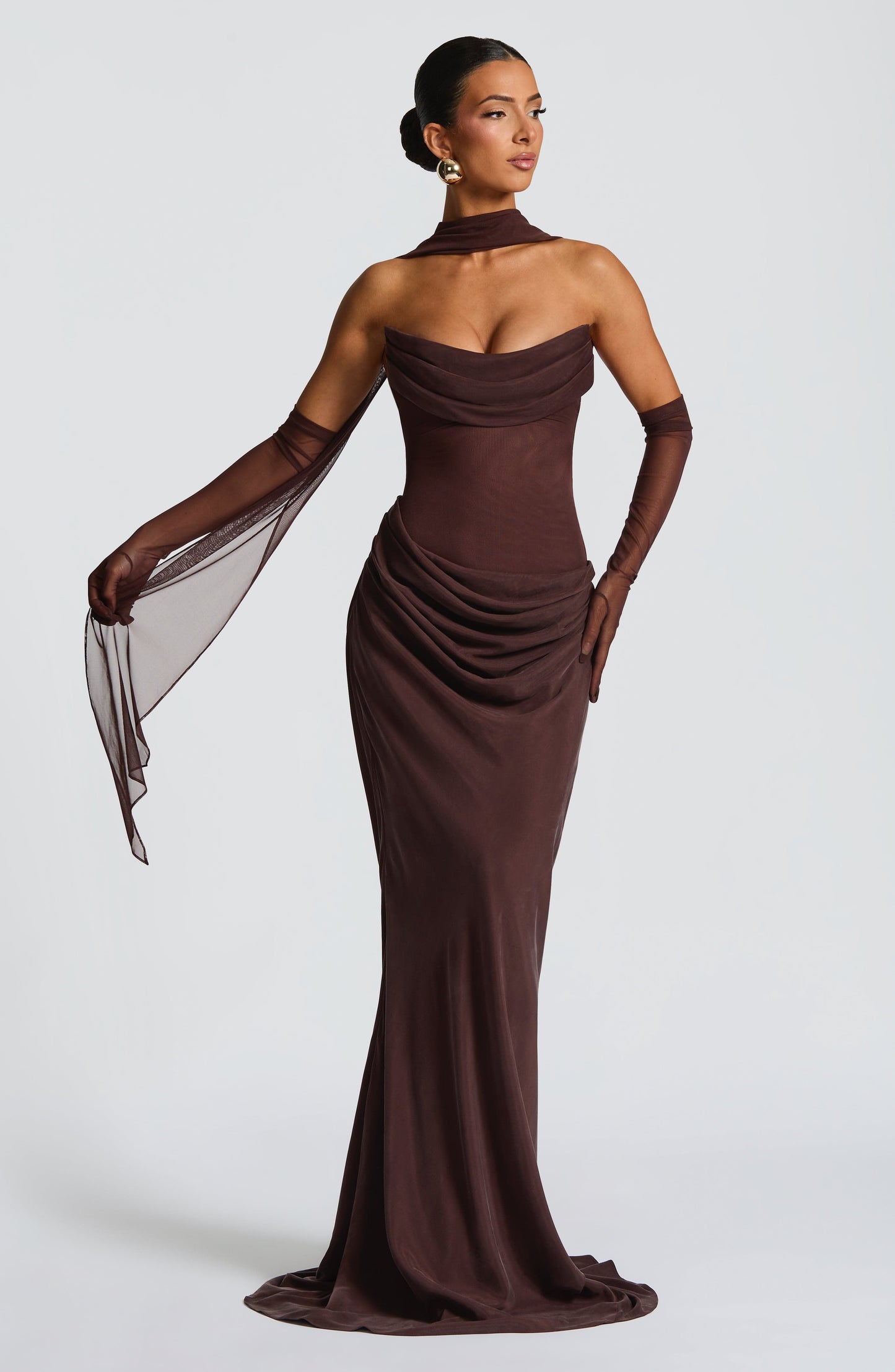 Sophia Maxi Summer Dress in Plum Brown